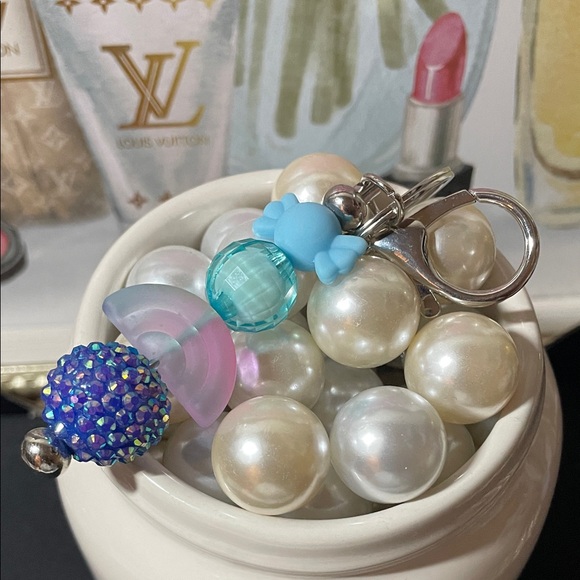 Beadable Bliss Keychains Accessories - Blue Bow Keychain